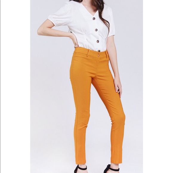 ⭐️ 5 for $25! ONLY 1 LEFT Mustard Skinny Pants - Picture 3 of 8